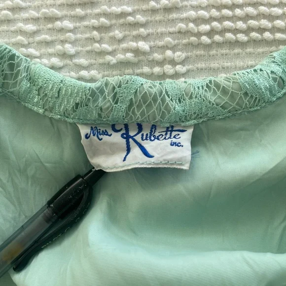 Vintage 70s green lace dress by Miss Rubette - Picture 6 of 6